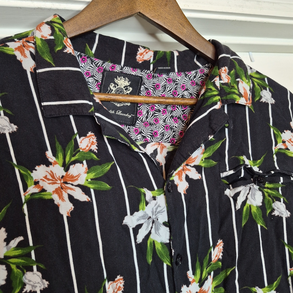 English Laundry Black Floral Men's Shirt Size Large - Picture 3 of 8